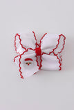 Santa embroidery hair bow