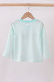 Blue bear embroidery top