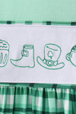 Green parade embroidery gingham dress