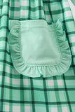Green parade embroidery gingham dress