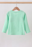 Green parade embroidery top