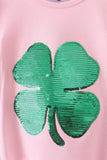 Pink clover glitter pants set