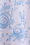 Blue bunny egg bamboo pajama shorts set