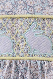 Floral bunny smocked dress