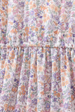 Purple floral lace women dress