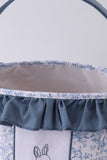Blue bunny floral ruffle basket