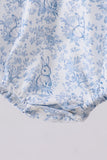 Navy bunny embroidery peter pan collar bubble