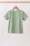 Sage puppy french knot top