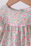 Floral bunny applique ruffle bloomer set