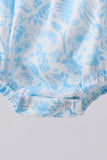 Blue bunny smocked peter pan collar bubble