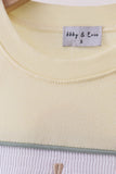 Yellow cross sheep embroidery top