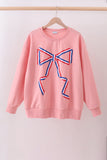 Peach hand-sewn bow mom&me sweatshirt