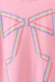 Pink hand-sewn bow mom&me sweatshirt