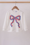 Cream hand-sewn bow mom&me sweatshirt