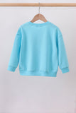 Blue bow hand-sewn mom&me sweatshirt
