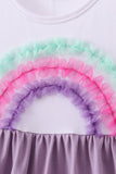 Purple lace rainbow ruffle dress