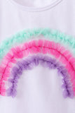 Purple lace rainbow ruffle skorts set