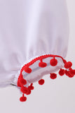 White bow sequin skort set