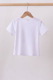 White bow sequin mom&me top