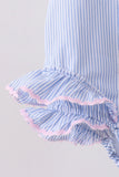 Blue Stripe One-Piece Seersucker Swimsuit