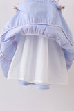 Blue Stripe Smocked Seersucker Mom Dress