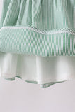 Green Watermelon Stripe Smocked Embroidered Seersucker Set