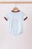 Blue Sports Ball Stripe Applique Bubble