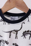 Navy dinosaur print bubble