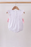 White Bow Smocked Jacquard Bubble