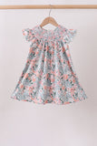 Pink Floral Smocked dress