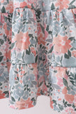 Pink Floral tiered Dress