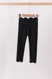 Black Scalloped Yoga Active Leggings