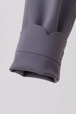 Gray Scalloped Yoga Active Leggings