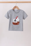Gray Ship Applique Top