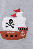 Gray Ship Applique Top