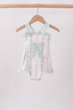 Bow Floral Applique Bubble