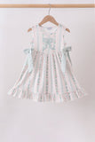 Bow Floral Applique Dress