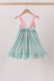 Pink Bow Floral Dress