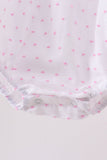 Pink Bow Smocked Swiss Dot Bubble