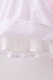 Pink Bow Smocked Swiss Dot Shorts Set