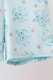 Blue Turtle Bamboo Pajama Set