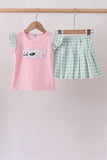 Green Golf Embroidered Skorts Set