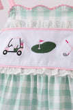 Green Golf Embroidered Ruffle Set
