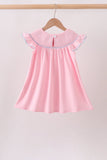Pink Hydrangea Bow Smocked Dress