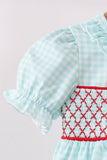 Blue Apple Smocked Bloomer Set