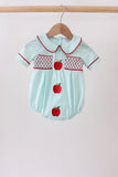 Blue Apple Smocked Bubble
