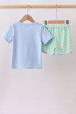 Blue Farm Embroidered Set