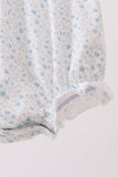 Blue Floral Embroidered Bubble