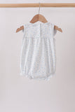 Blue Floral Embroidered Bubble