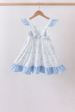 Blue Sailboat Smocked Ruffle Dress